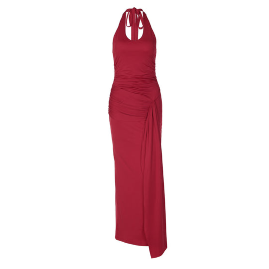 Damen Raffiniertes Wickel-Maxikleid EB