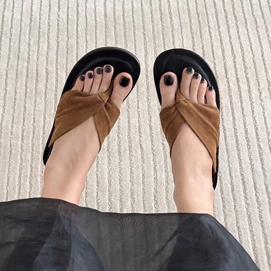 Damen Zehentrenner-Sandalen mit ergonomischem Fußbett und weich gepolstertem Riemendesign EB