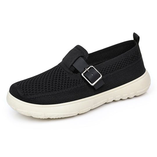 Damen nan atmungsaktiver Strick-Slip-On mit verstellbarer Metallschnalle und federnder Leicht-EVA-Sohle EB