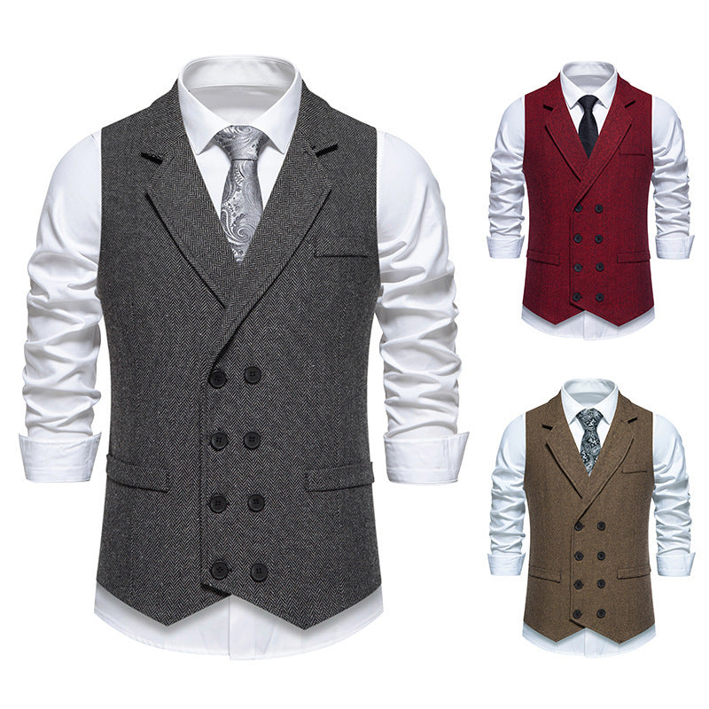 Herren elegante Weste im klassischen Fischgrätmuster EB 1758204622