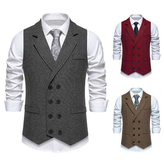 Herren elegante Weste im klassischen Fischgrätmuster EB 1758204622
