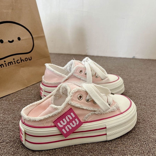 Damen Sneaker mit flauschiger Oberflächenstruktur und trendiger Blocksohle EB