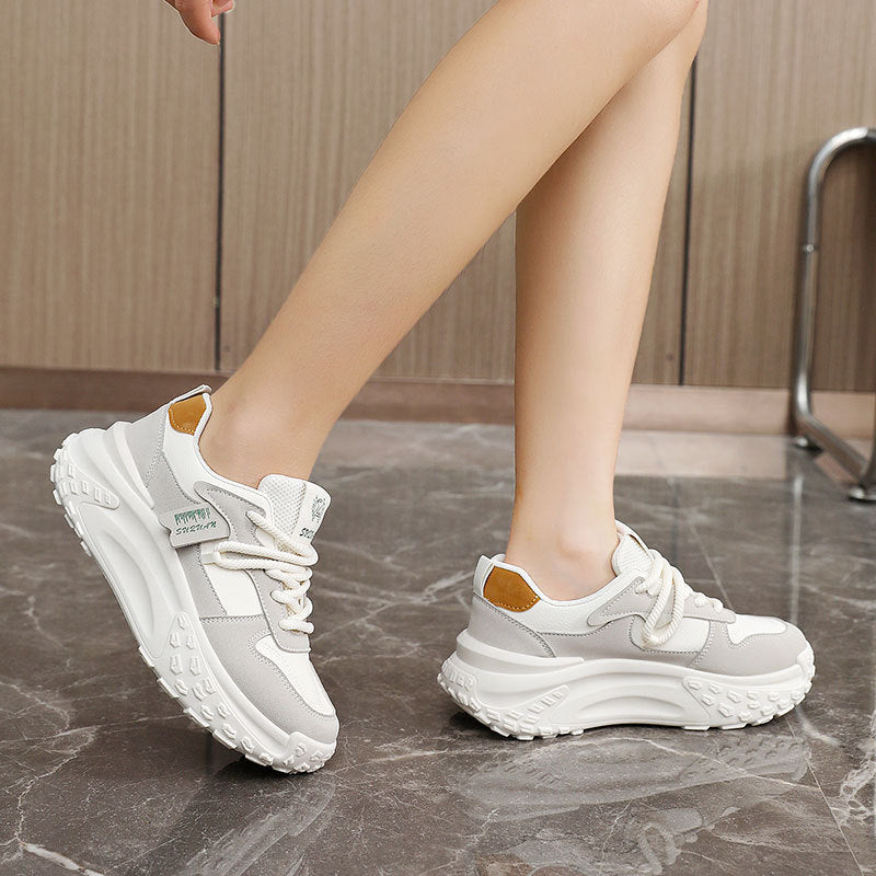 Damen modische Chunky Sneakers mit atmungsaktivem Mesh-Obermaterial EB