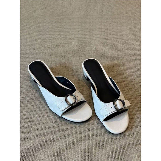 Damen elegante Slingback-Pantoletten mit verziertem Riemendesign EB