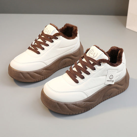 Damen modische Sneakers mit warmem Innenfutter und robuster Profilsohle EB