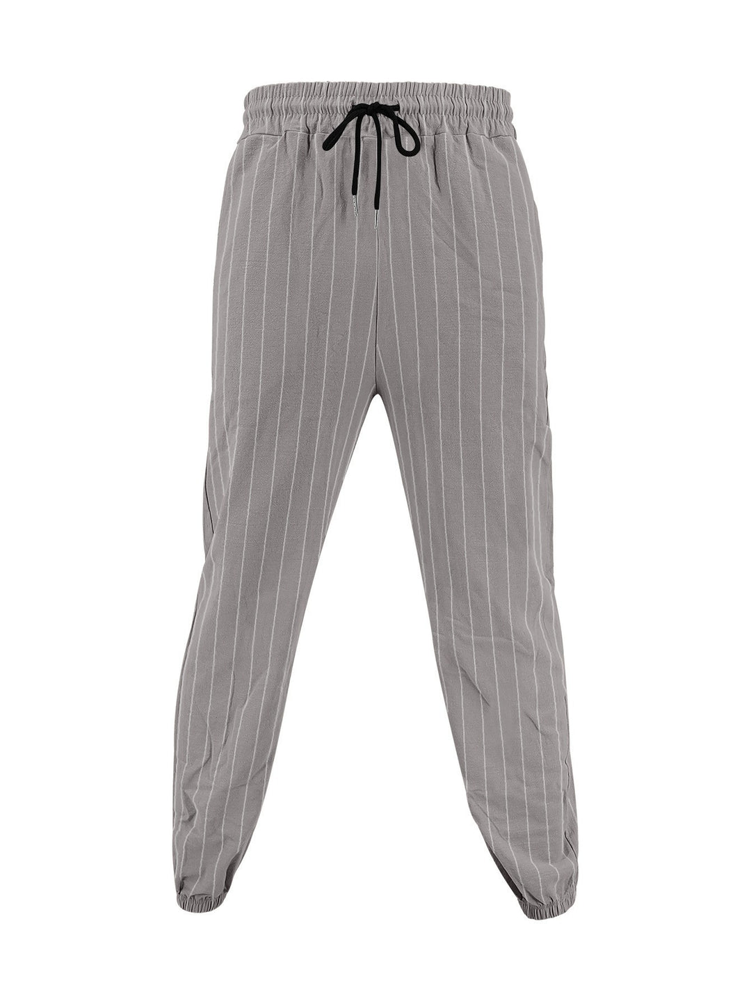 Damen lässige Streifenhose mit elastischem Bund und seitlichen Eingrifftaschen EB