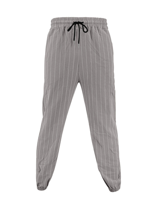 Damen lässige Streifenhose mit elastischem Bund und seitlichen Eingrifftaschen EB