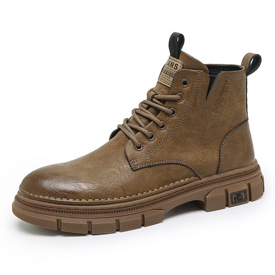 Damen Robuste Lederstiefeletten mit rutschfester Sohle und modischem Design EB