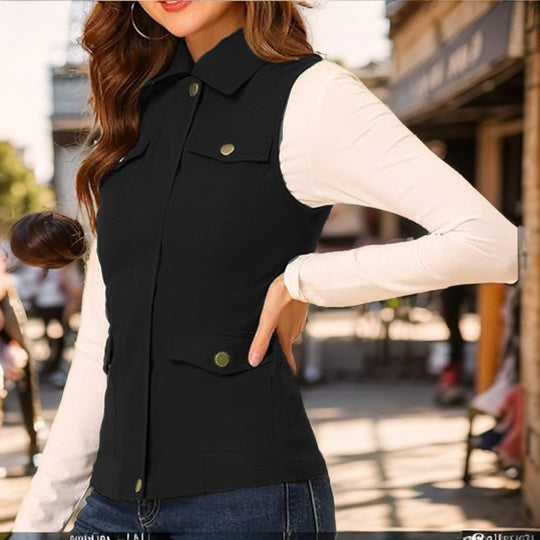 Damen funktionale Weste mit praktischen Taschen EB
