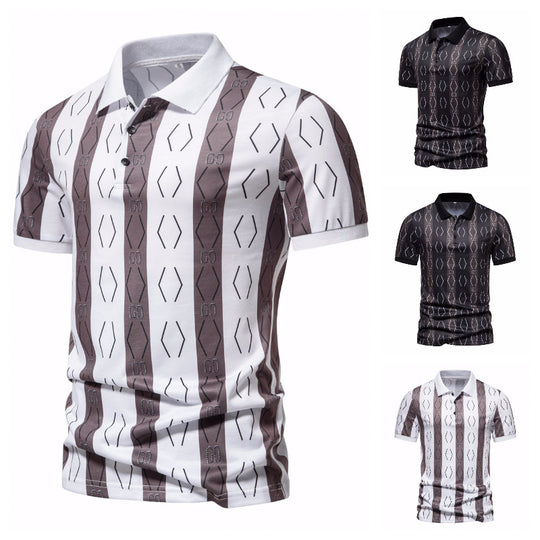 Herren Poloshirt mit einzigartigem grafischen Muster und modernem Kragen EB