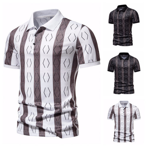 Herren Poloshirt mit einzigartigem grafischen Muster und modernem Kragen EB