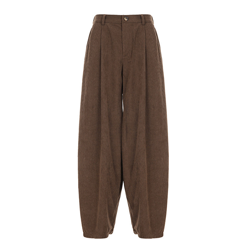 Damen weite Cordhose mit Falten EB
