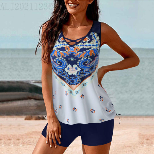 Damen Badeoberteil mit elegantem Spitzeneinsatz und lässigem Schnitt EB