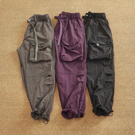 Damen Cargo-Hose mit elastischem Bund und multifunktionalen Taschen EB