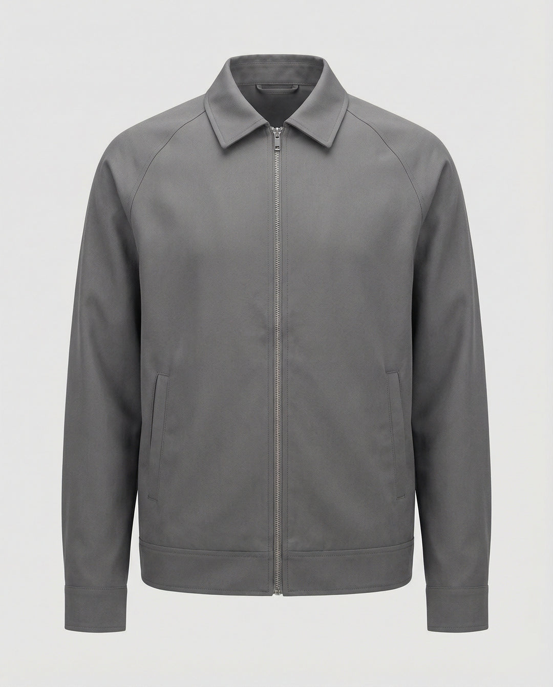 Herren kurze minimalistische Reißverschlussjacke mit Hemdkragen und kastiger Silhouette EB