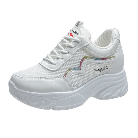 Damen Sportliche Sneakers mit modischem Plateau und atmungsaktivem Obermaterial EB