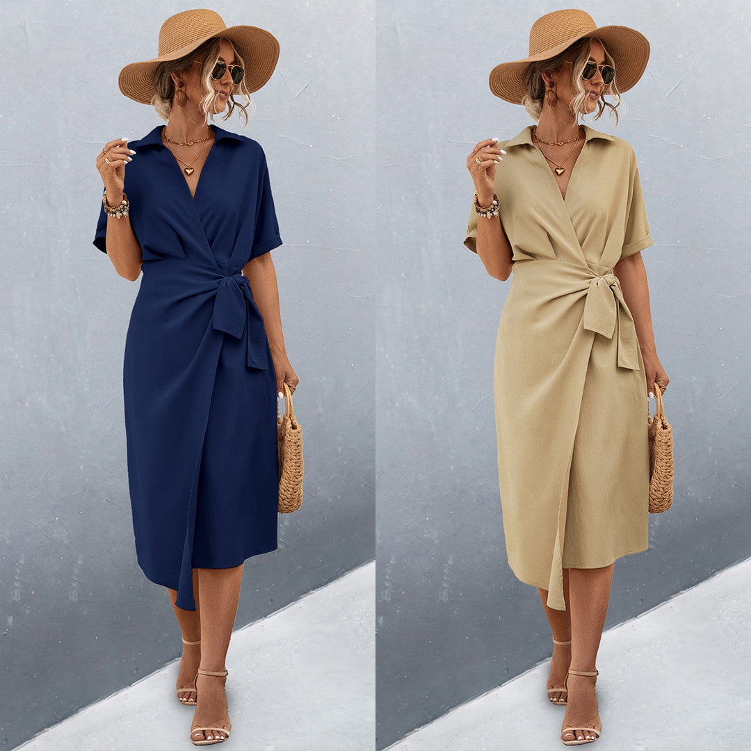 Damen Midikleid mit Wickeloptik EB