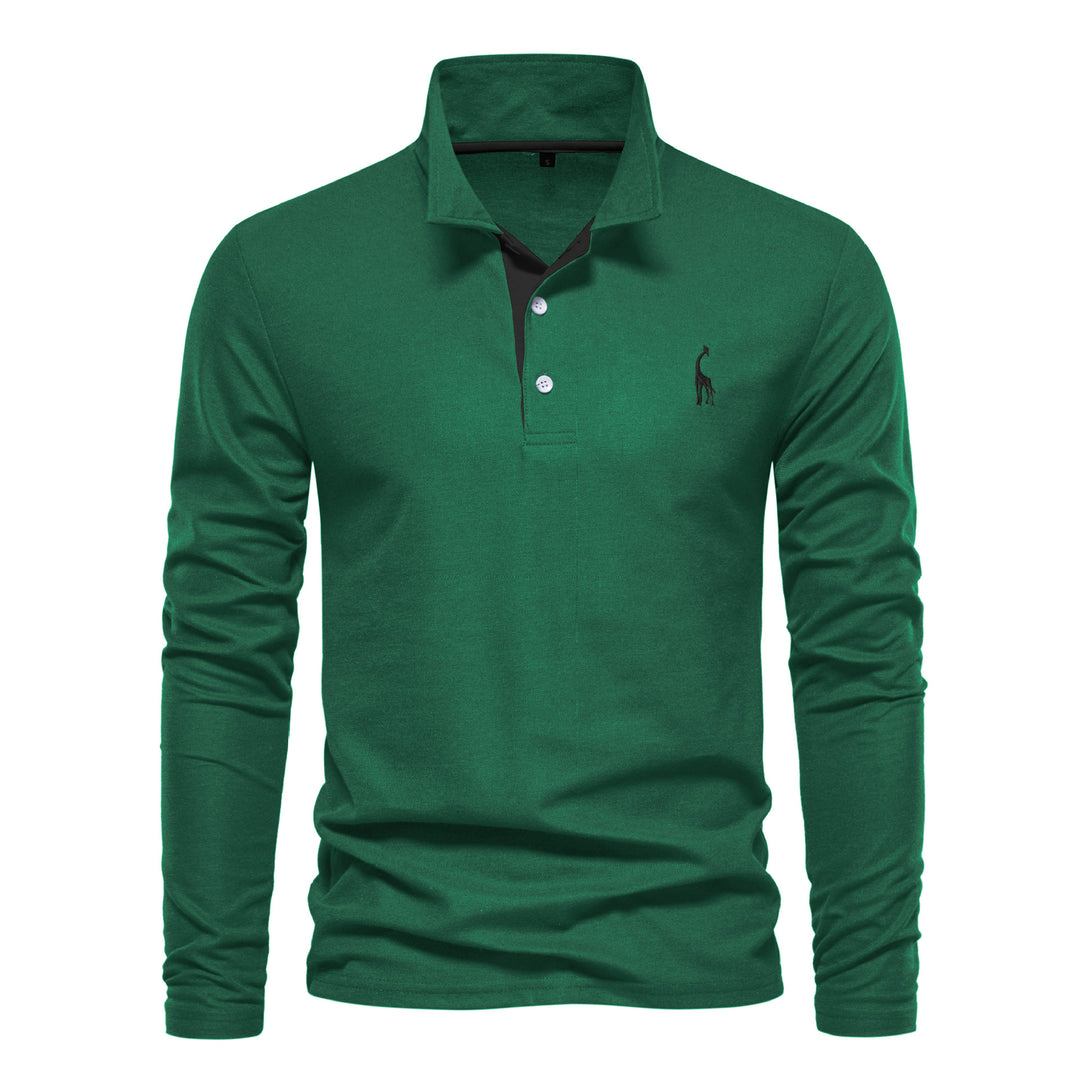Herren Langarm Poloshirt mit modernem Kragen und atmungsaktiver Baumwollqualität EB