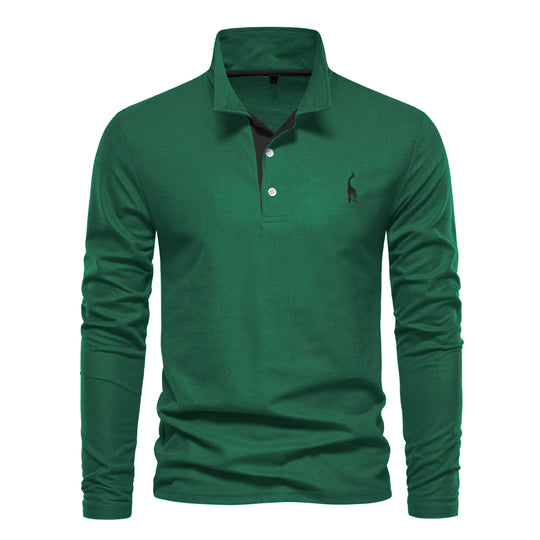 Herren Langarm Poloshirt mit modernem Kragen und atmungsaktiver Baumwollqualität EB
