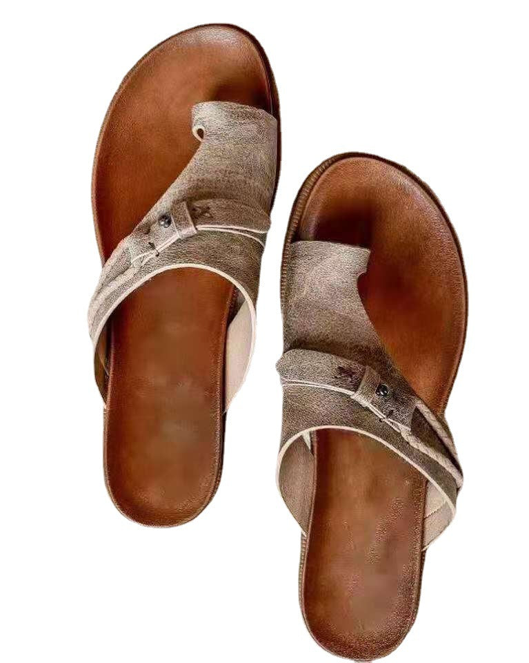 Damen Komfortable Schlüpfsandalen mit verstellbarem Riemen und anatomischem Fußbett EB
