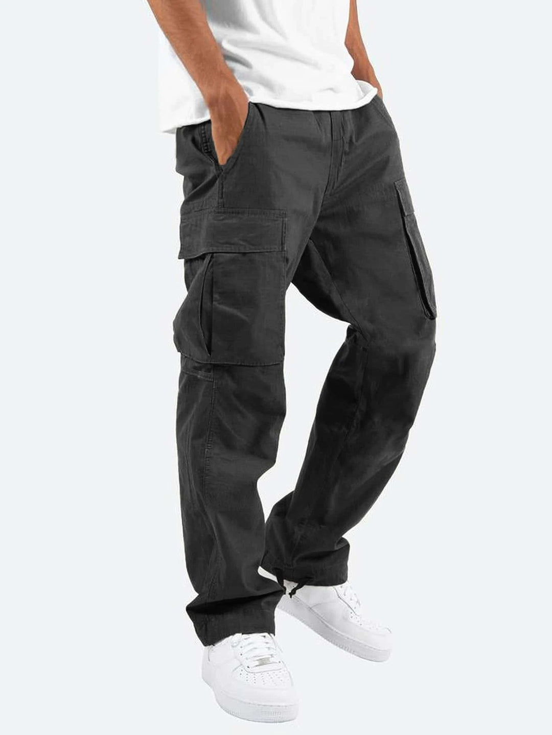 Herren nan lässige Baumwoll Cargo-Hose mit Multi-Taschen und verstellbarem Saum EB
