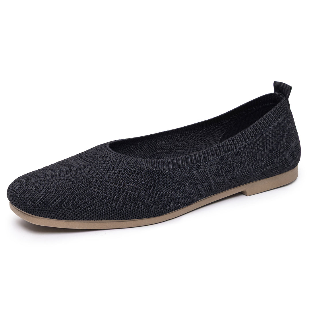 Damen elegante Ballerinas aus atmungsaktivem Strickmaterial EB
