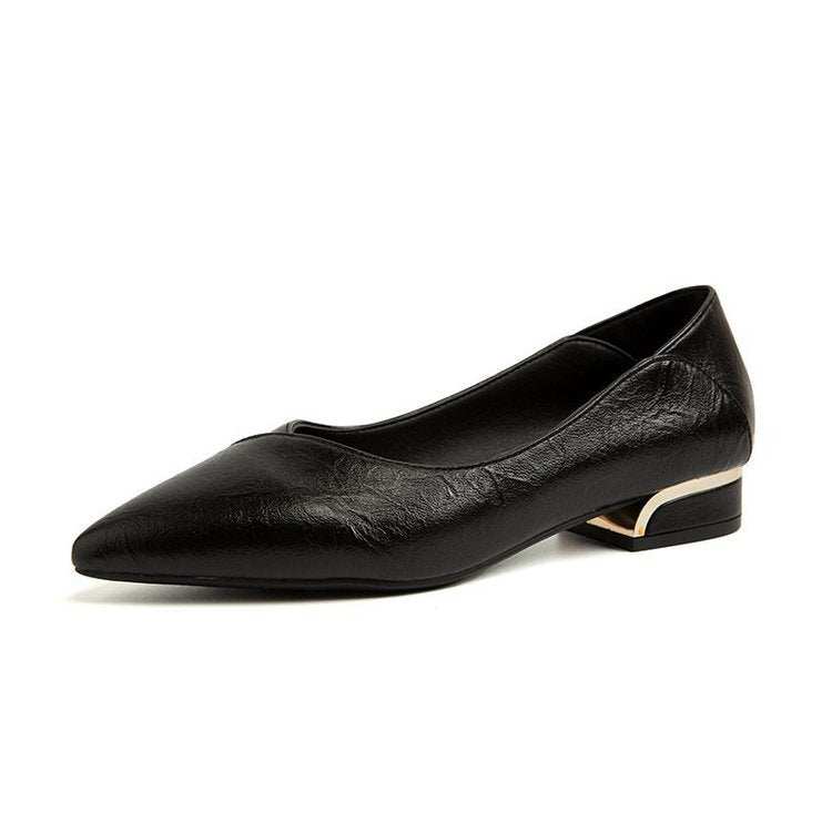 Damen elegante Spitze Ballerinas mit modischem Absatz EB