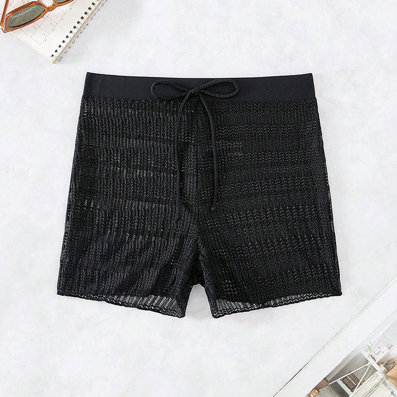 Damen Sportliche Badeshorts mit flexiblem Bund und modischem Wellenmuster EB