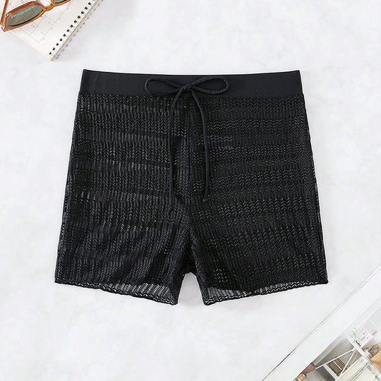Damen Sportliche Badeshorts mit flexiblem Bund und modischem Wellenmuster EB