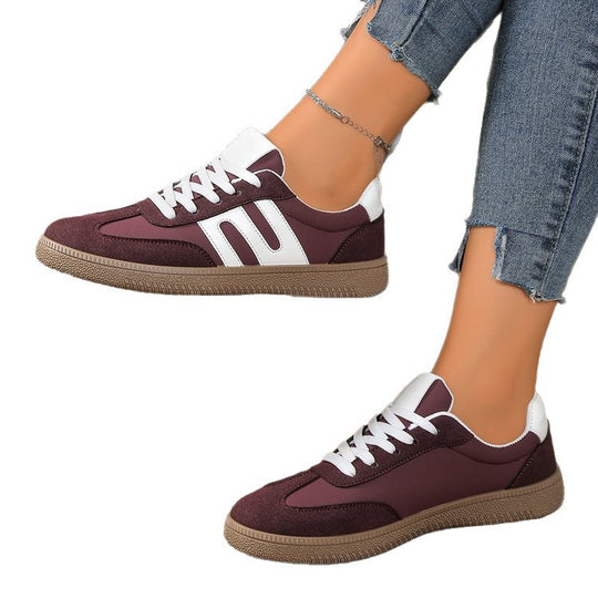 Damen modische Sneakers mit hochwertigem Veloursleder und rutschfester Sohle EB