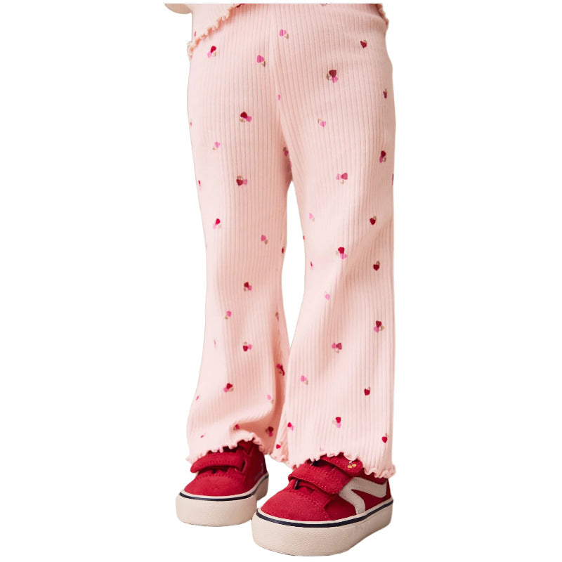 Mädchen Schlagleggings mit floralen Akzenten EB