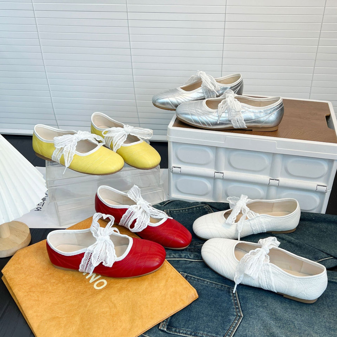 Damen Ballerinas mit eleganter Spitzeneinlage und bequemem Fußbett EB