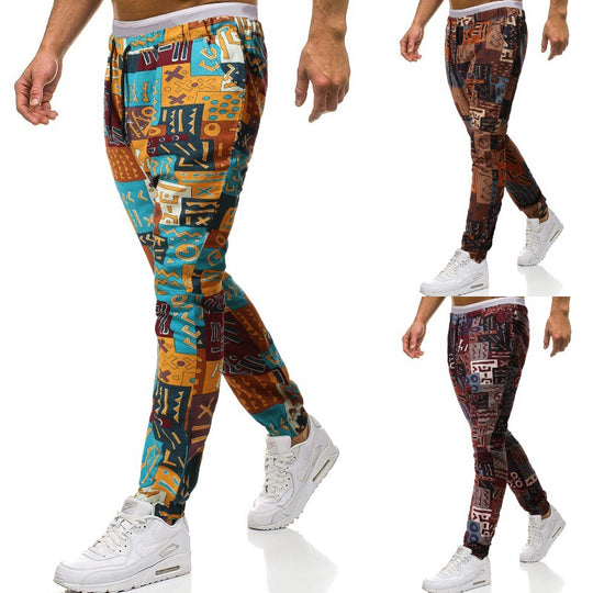 Herren Cargohose mit urbanem Print und elastischem Bund EB