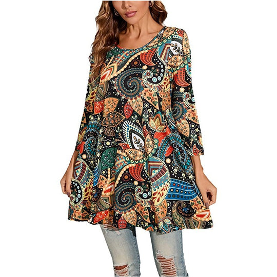 Damen Tunika mit einzigartigem Mandala-Druck EB