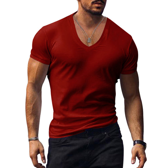 Herren lässiges V-Ausschnitt T-Shirt EB