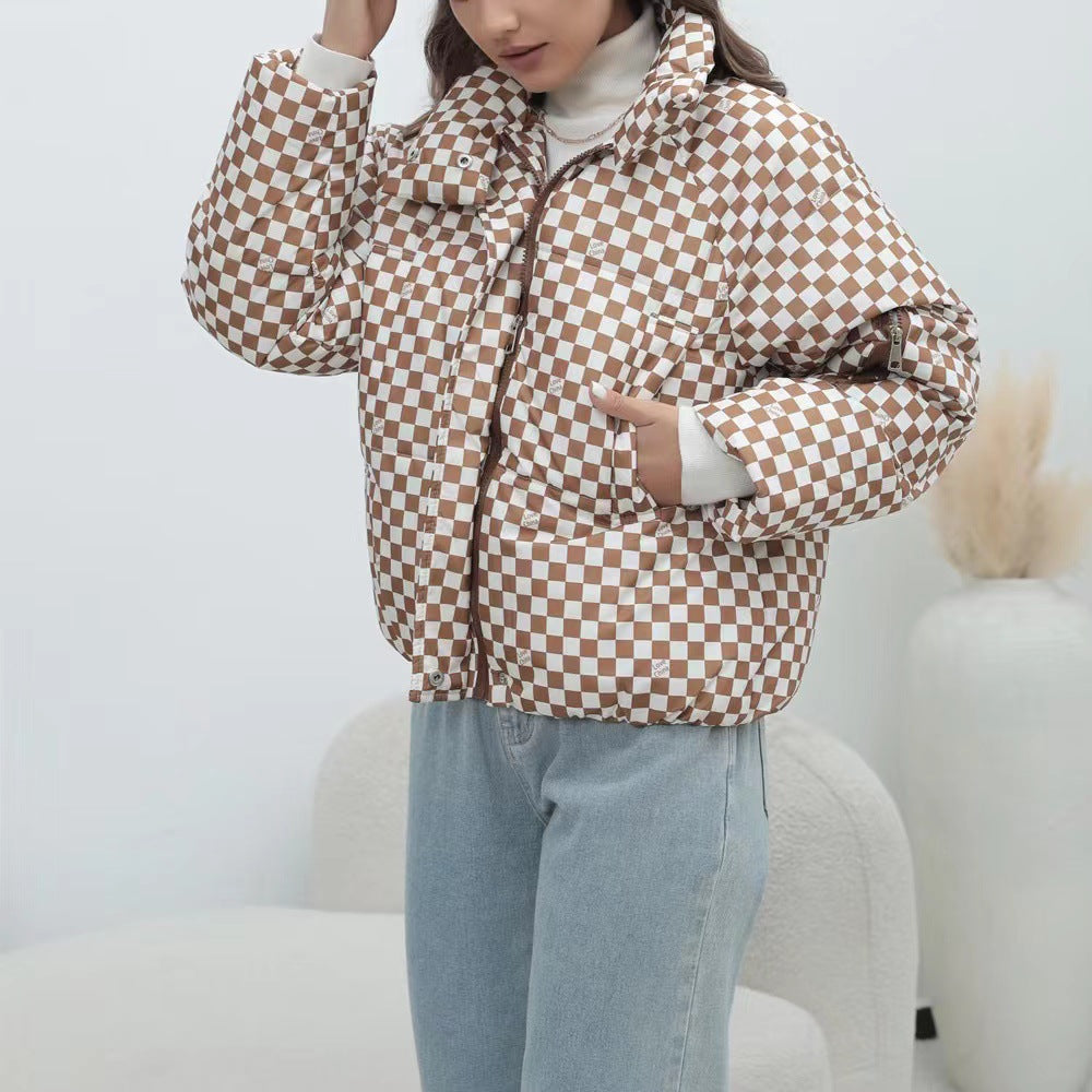 Damen Winddichte Steppjacke mit hochgeschlossenem Kragen EB