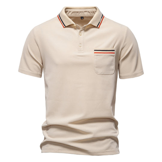 Herren Poloshirt mit modernem Streifenakzent und samtweichem Gewebe EB