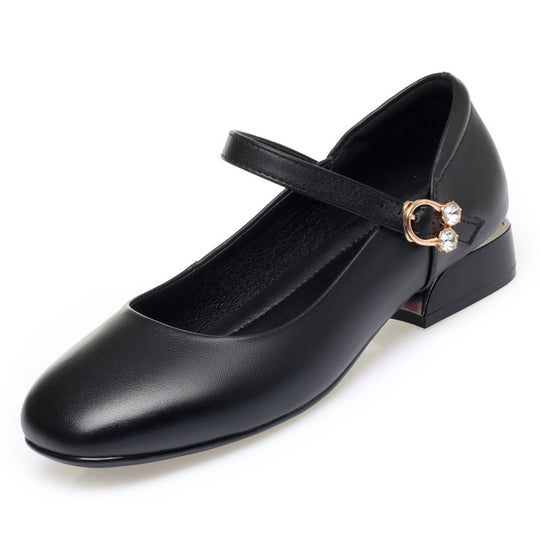 Damen Mary Jane Ballerinas mit elegantem Riemchen und modischem Strassdetail EB
