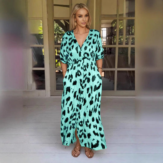 EB | Leopard-Kleid Grenzüberschreitendes Leopardenmuster Kleid