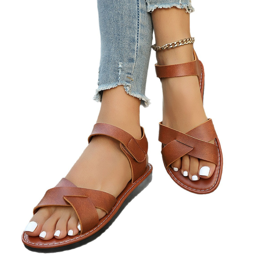 Damen Trendige Sandalen mit geflochtenem Riemen-Design und komfortabler Sohle EB