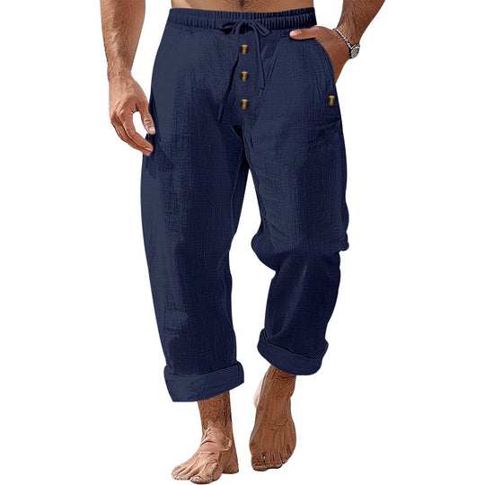 Herren lockere Strandhose mit verstellbarem Kordelzug und praktischen Seitentaschen EB