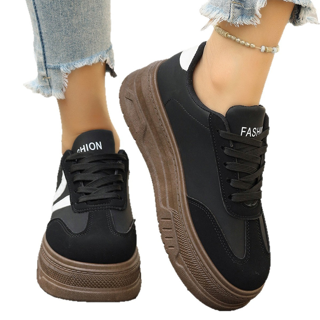 Damen modische Plateau-Sneaker mit rutschfester Sohle und komfortablem Innenfutter EB