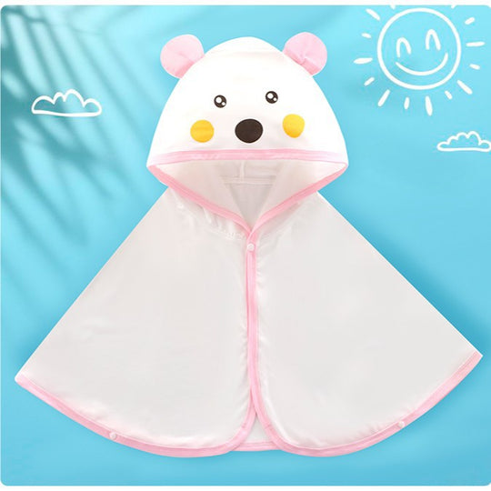 Unisex nan weiches Kapuzenponcho für Babys mit Bärenohren und drapiertem Badeponcho aus Mikrofaser R&B