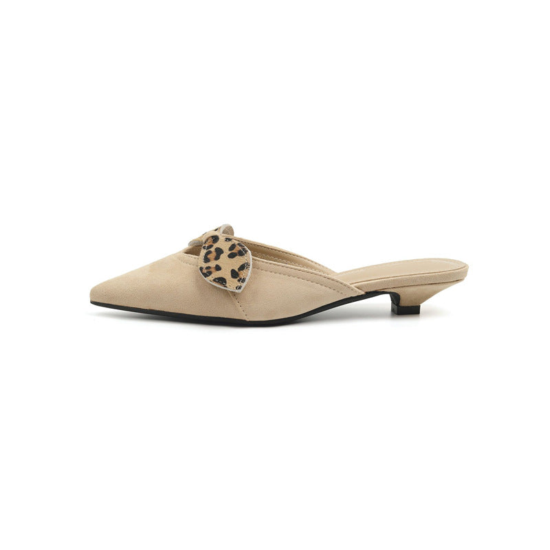 Damen spitze Slingback Mules mit zierlicher Schleifenverzierung EB