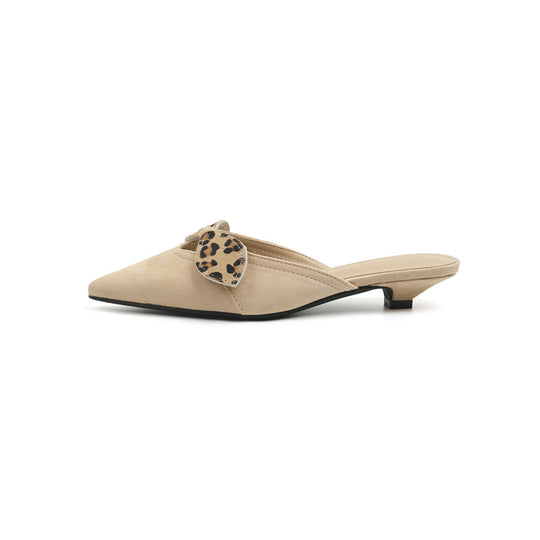Damen spitze Slingback Mules mit zierlicher Schleifenverzierung EB