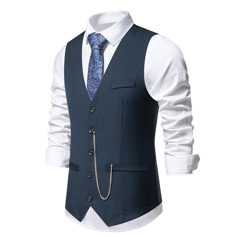 Herren elegante Anzugweste im klassischen Design mit modernen Akzenten EB