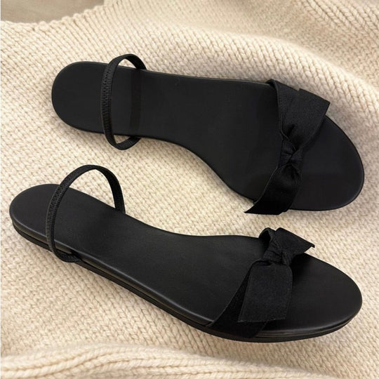 Damen Zehentrenner-Sandalen mit süßem Schleifendetail und komfortablem Fußbett EB