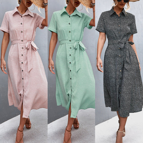 Damen Hemdblusenkleid mit praktischen Knopfdetails und taillierbarem Gürtel EB