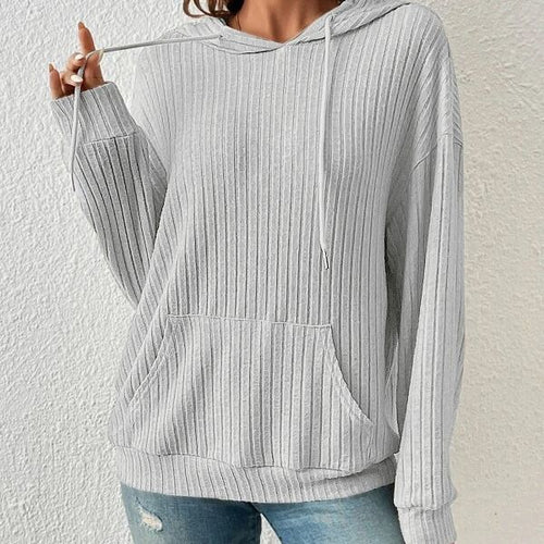 Damen Kapuzenpullover mit strukturiertem Design und praktischen Eingrifftaschen EB