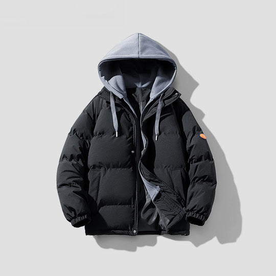 Herren gesteppte Winterjacke mit integriertem Kontrast-Kapuzeneinsatz und isolierender Thermofüllung EB